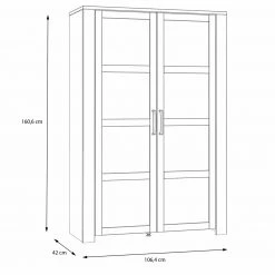 Highboardvitrine - Eiche grau - Riviera Eiche - 106 cm breit -Wohnzimmer Verkäufe 1023083700 08 1600Wx1600H