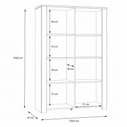 Highboardvitrine - Eiche grau - Riviera Eiche - 106 cm breit -Wohnzimmer Verkäufe 1023083700 10 1600Wx1600H