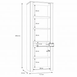 Standvitrine - Eiche grau - Riviera Eiche - 72 cm breit -Wohnzimmer Verkäufe 1023083800 10 1600Wx1600H