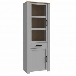 Standvitrine - Eiche grau - Riviera Eiche - 72 cm breit