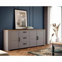 Sideboard - Eiche grau - Riviera Eiche - 221 cm breit -Wohnzimmer Verkäufe 1023083900 05 1600Wx1600H