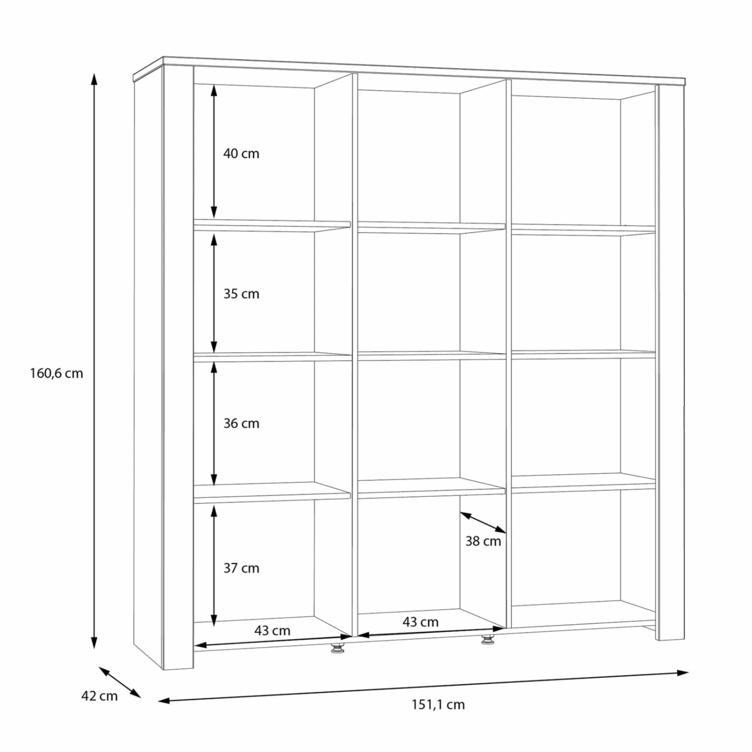 Highboardvitrine - Eiche grau - Riviera Eiche - 151 cm breit 8 Highboardvitrine - Eiche grau - Riviera Eiche - 151 cm breit – Bild 8