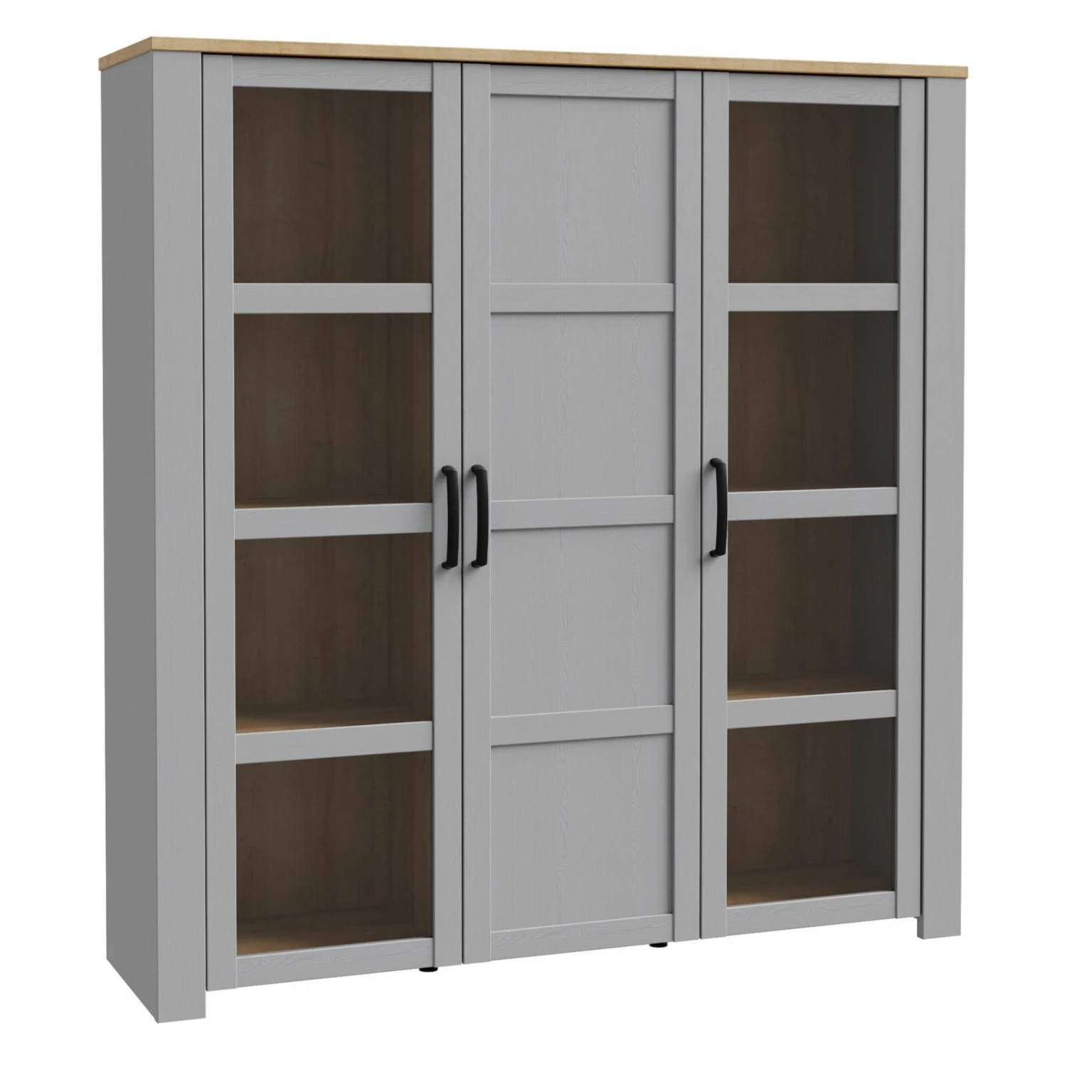 Highboardvitrine - Eiche grau - Riviera Eiche - 151 cm breit 1 Highboardvitrine - Eiche grau - Riviera Eiche - 151 cm breit