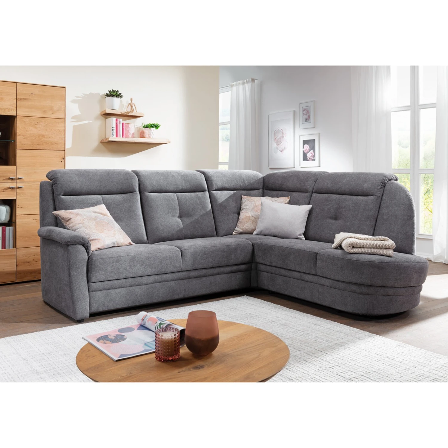 Ecksofa - steel - Microfaser - Basismodell 2 Ecksofa - steel - Microfaser - Basismodell – Bild 2