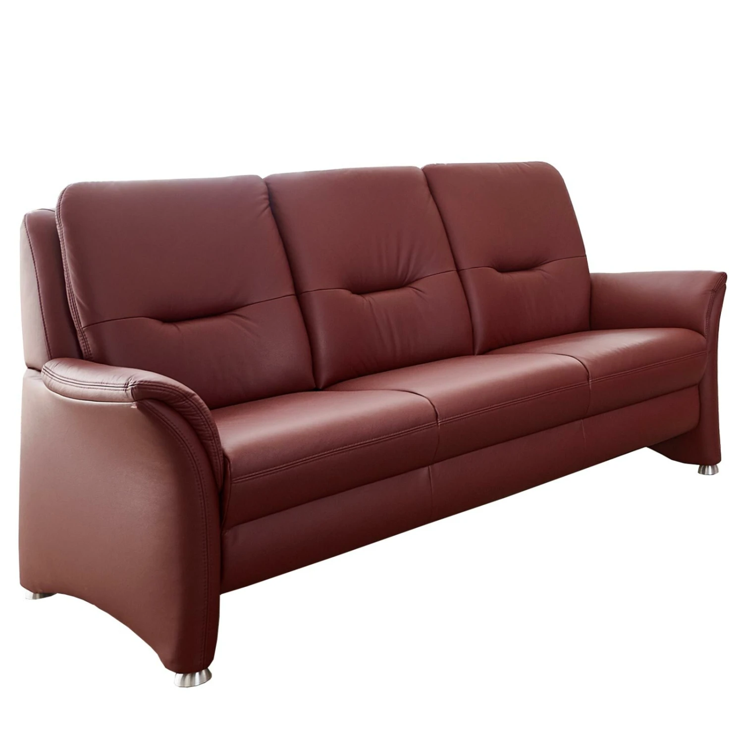 polsterpower 3-Sitzer Ledersofa - brombeer - Federkern 3 polsterpower 3-Sitzer Ledersofa - brombeer - Federkern – Bild 3