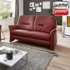 polsterpower 2,5-Sitzer Ledersofa - brombeer - Federkern
