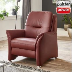 polsterpower Ledersessel - brombeer - Federkern