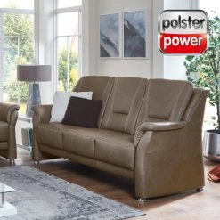 polsterpower 3-Sitzer-Ledersofa - greystone - Basismodell