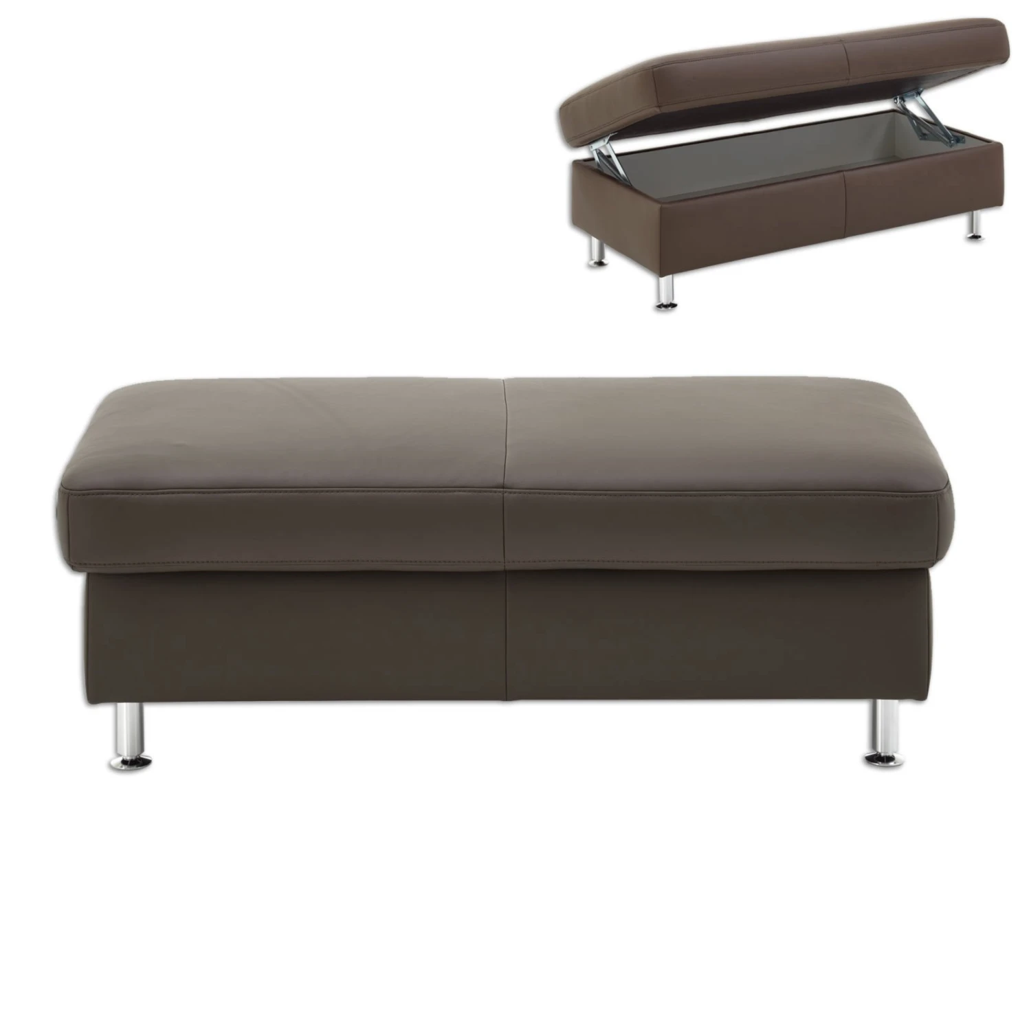 polsterpower Hocker - braun - Leder 2 polsterpower Hocker - braun - Leder – Bild 2