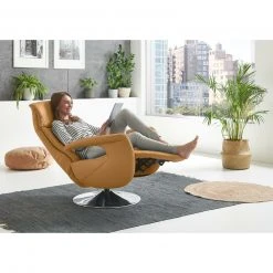 polsterpower Ledersessel - kurkuma - manuelle Relaxfunktion -Wohnzimmer Verkäufe 1158002577 05 1600Wx1600H