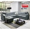 polsterpower Ledersofa - grau - Basismodell - Canapé links