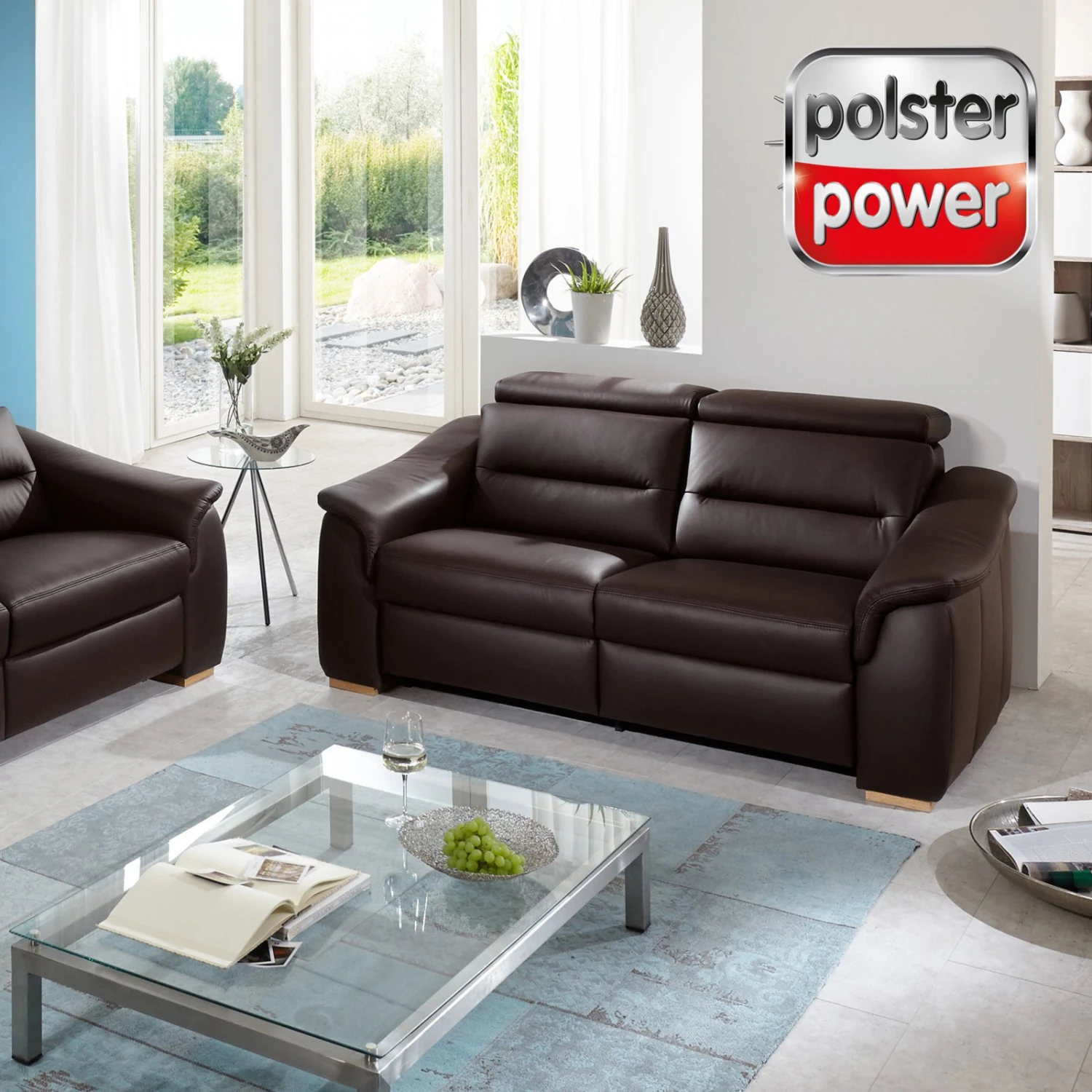 polsterpower Ledersofa - braun - Basismodell 1 polsterpower Ledersofa - braun - Basismodell