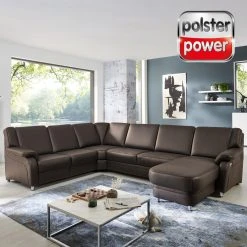 polsterpower Ledersofa - dunkelbraun - Basismodell - Canapé rechts