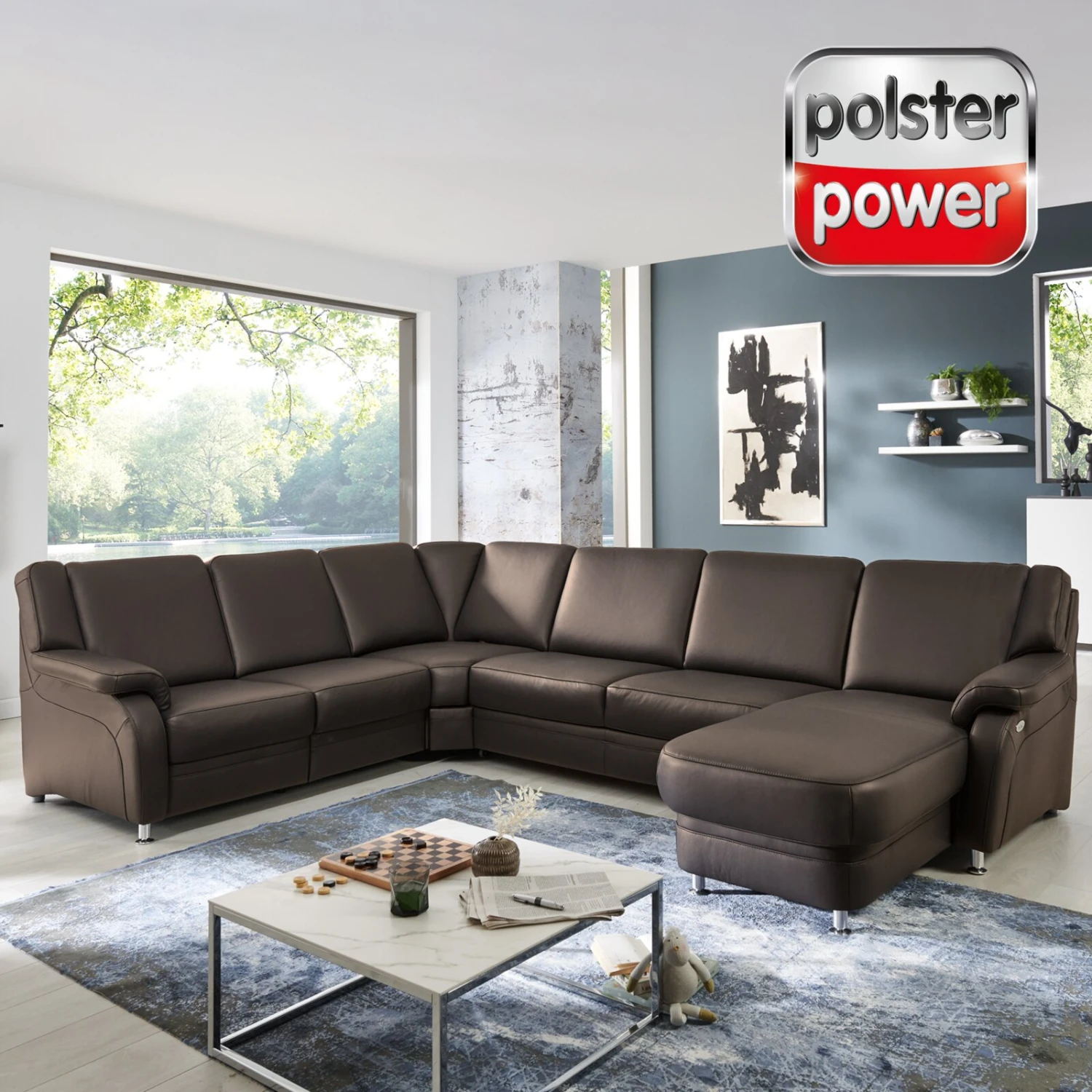 polsterpower Ledersofa - dunkelbraun - Basismodell - Canapé rechts 1 polsterpower Ledersofa - dunkelbraun - Basismodell - Canapé rechts