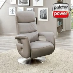 polsterpower Relaxchair - grau - Leder - Basismodell