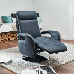 Ledersessel - dunkelblau - stufenlose Rückenverstellung -Wohnzimmer Verkäufe 1158007800 03 1600Wx1600H