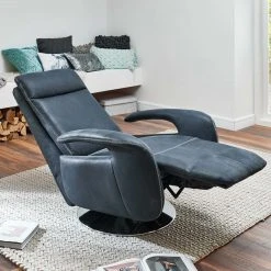 Ledersessel - dunkelblau - stufenlose Rückenverstellung -Wohnzimmer Verkäufe 1158007800 04 1600Wx1600H