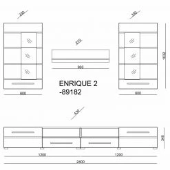 5-teilige Wohnwand - weiß - weiß Hochglanz -Wohnzimmer Verkäufe 1170000200 03 1600Wx1600H