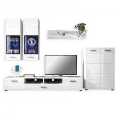 Wohnwand - weiß - Hochglanz - 285 cm 5 Wohnwand - weiß - Hochglanz - 285 cm -Wohnzimmer Verkäufe 1170000600 09 1600Wx1600H