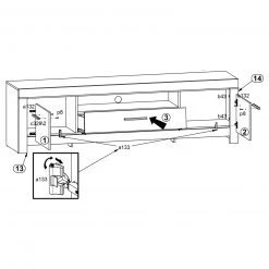 Lowboard - Schlammeiche-Schwarzeiche - 210 cm breit -Wohnzimmer Verkäufe 1170002400 03 1600Wx1600H