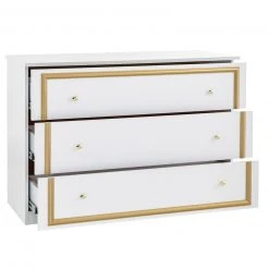 Kommode - weiß Hochglanz - gold - 118 cm 6 Kommode - weiß Hochglanz - gold - 118 cm -Wohnzimmer Verkäufe 1183006300 03 1600Wx1600H