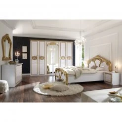 Kommode - weiß Hochglanz - gold - 118 cm 7 Kommode - weiß Hochglanz - gold - 118 cm -Wohnzimmer Verkäufe 1183006300 04 1600Wx1600H