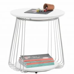 Couchtisch - weiß - rund - 51 cm