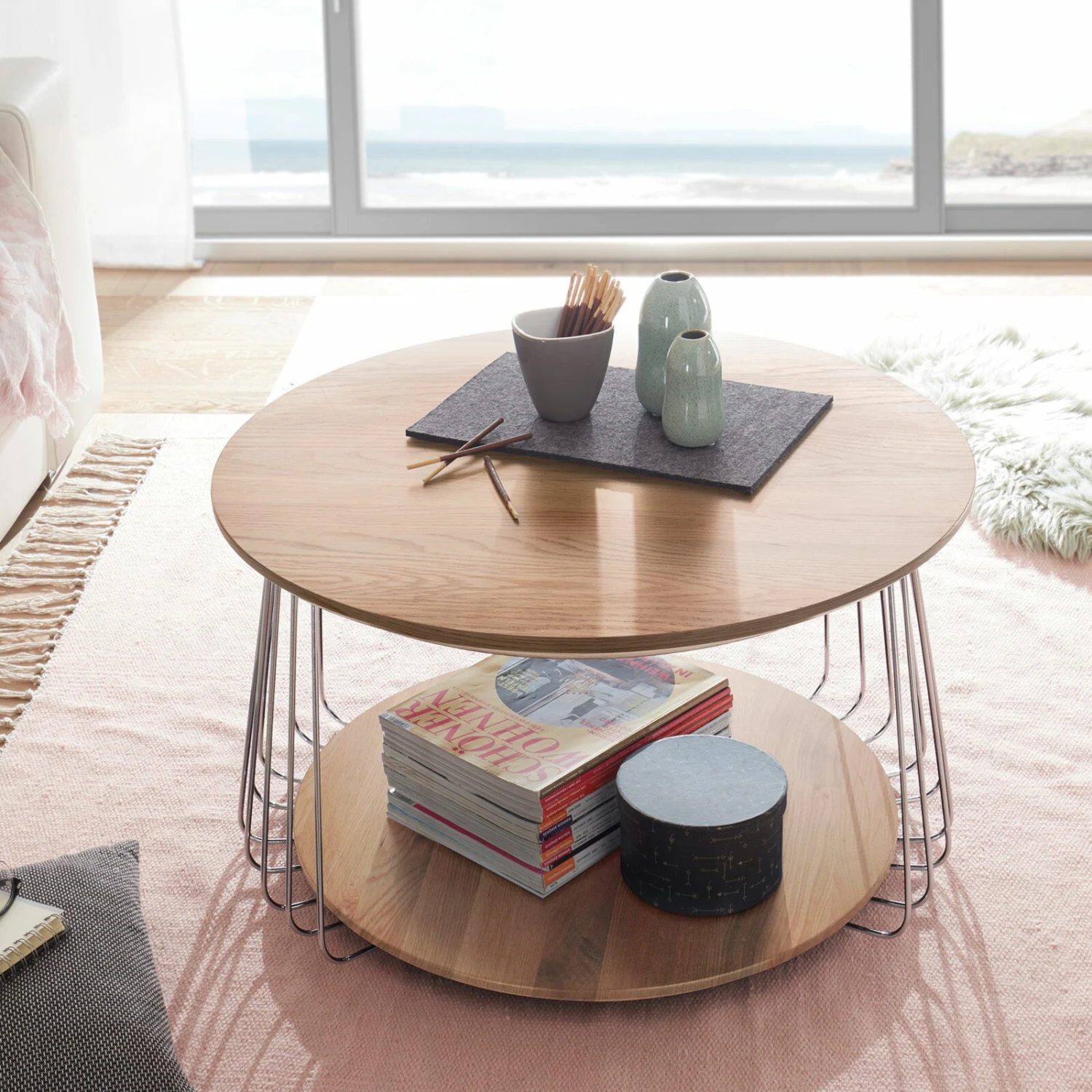 Couchtisch - Asteiche massiv - rund - 70 cm 2 Couchtisch - Asteiche massiv - rund - 70 cm – Bild 2