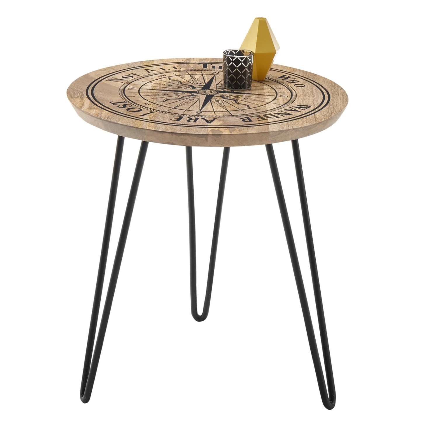 Beistelltisch - Mango Massivholz - schwarz - 46 cm 2 Beistelltisch - Mango Massivholz - schwarz - 46 cm – Bild 2