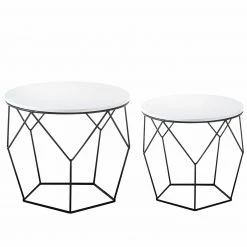 2er-Set Couchtisch - schwarz-weiß - 50 cm -Wohnzimmer Verkäufe 1189004301 09 1600Wx1600H