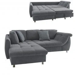 Ecksofa - anthrazit - Liegefunktion - Ottomane links