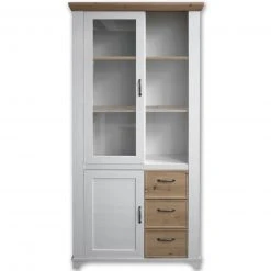 Standvitrine - Pinie-Artisan Eiche - 201 cm hoch