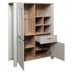 Highboard - kreidegrau - Asteiche - 152 cm hoch -Wohnzimmer Verkäufe 1205006800 04 1600Wx1600H