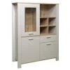 Highboard - kreidegrau - Asteiche - 152 cm hoch