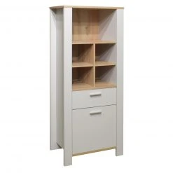 Highboard - kreidegrau - Asteiche - 63 cm