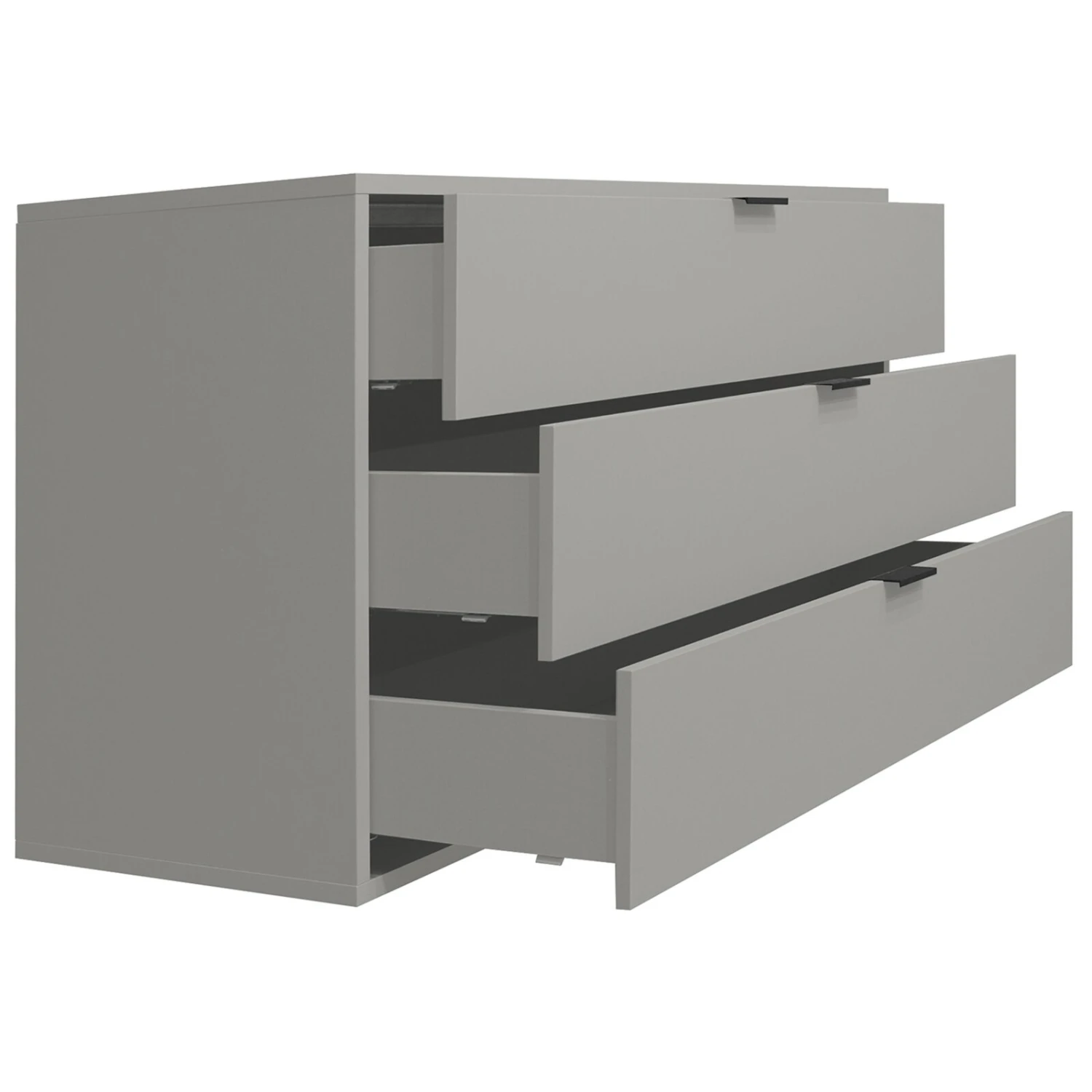 Kommode - kreidegrau matt - 3 Schubkästen 6 Kommode - kreidegrau matt - 3 Schubkästen – Bild 6