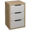 Kommode - Artisan Eiche - kreidegrau matt - 3 Schubkästen