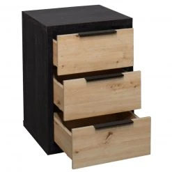 Kommode - Flamed Wood black - Artisan Eiche - 3 Schubkästen -Wohnzimmer Verkäufe 1205009004 04 1600Wx1600H