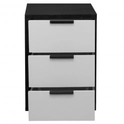 Kommode - Flamed Wood black - kreidegrau matt - 3 Schubkästen -Wohnzimmer Verkäufe 1205009005 03 1600Wx1600H