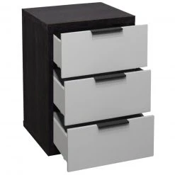 Kommode - Flamed Wood black - kreidegrau matt - 3 Schubkästen -Wohnzimmer Verkäufe 1205009005 04 1600Wx1600H