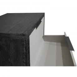 Kommode - Flamed Wood black - kreidegrau matt - 3 Schubkästen -Wohnzimmer Verkäufe 1205009005 05 1600Wx1600H