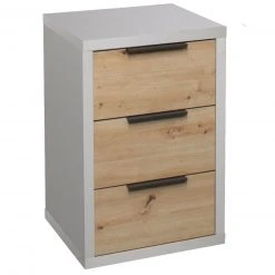 Kommode - Artisan Eiche - kreidegrau matt - 3 Schubkästen