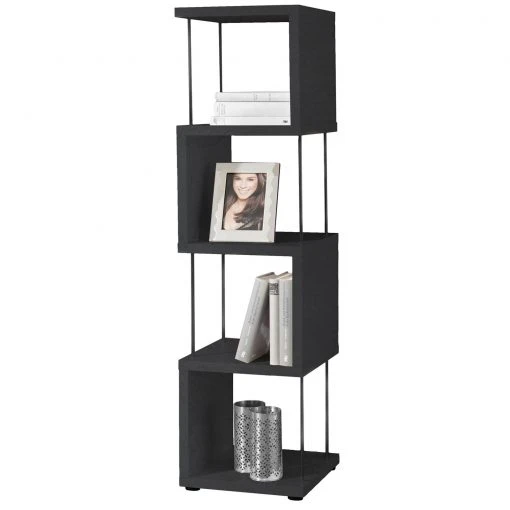 Standregal - Schwarzstahloptik - schwarz - 126 cm hoch 1 Standregal - Schwarzstahloptik - schwarz - 126 cm hoch -Wohnzimmer Verkäufe 1205009203 1600Wx1600H