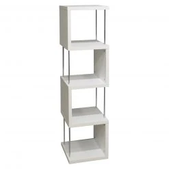 Standregal - weiß matt - silber - 126 cm hoch