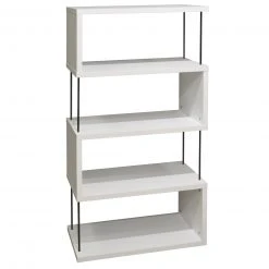 Standregal - weiß matt - schwarz - 66 cm breit