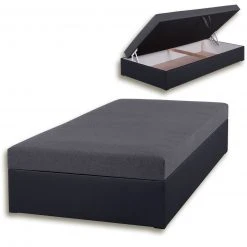 Polsterliege - schwarz - Federkern - 90x200 cm