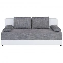 Boxspringsofa - weiß-grau - Dauerschläfer