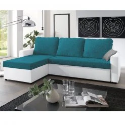 Ecksofa - weiß-petrol - Liegefunktion -Wohnzimmer Verkäufe 1206002401 03 1600Wx1600H