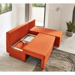 Ecksofa - orange - Webstoff - mit Liegefunktion -Wohnzimmer Verkäufe 1206002701 04 1600Wx1600H
