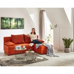Ecksofa - orange - Webstoff - mit Liegefunktion -Wohnzimmer Verkäufe 1206002701 06 1600Wx1600H